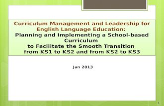 Curriculum Management and Leadership for English Language Education: Planning and Implementing a School-based Curriculum to Facilitate the Smooth Transition.