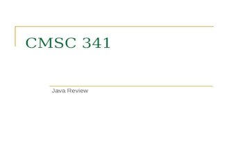 CMSC 341 Java Review. 08/03/2007 CMSC 341 Java Review 2 Important Java Concepts and Terminology JRE is the Java Runtime Environment and it creates a virtual.
