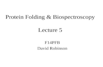 Protein Folding & Biospectroscopy Lecture 5 F14PFB David Robinson.