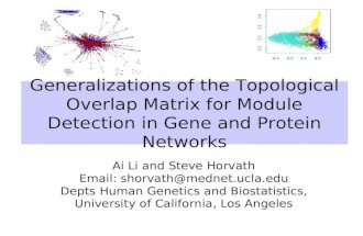 Ai Li and Steve Horvath Email: shorvath@mednet.ucla.edu Depts Human Genetics and Biostatistics, University of California, Los Angeles Generalizations of.