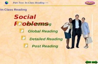 In-Class Reading Social Problems Pre- Reading Global Reading Detailed Reading Post Reading Part Two: In-Class Reading >>