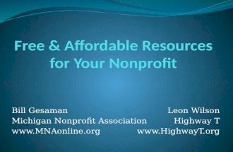 Bill Gesaman Michigan Nonprofit Association  Leon Wilson Highway T .