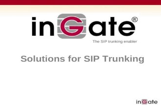 Solutions for SIP Trunking The SIP trunking enabler.