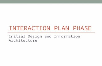 INTERACTION PLAN PHASE Initial Design and Information Architecture.