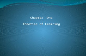 Chapter One Theories of Learning. Session Overview Define theory and explain its relationship to training. Describe the three factors determining human.