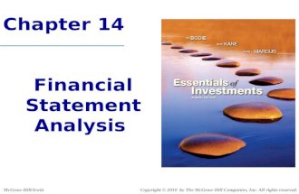 Chapter 14 Financial Statement Analysis Copyright © 2010 by The McGraw-Hill Companies, Inc. All rights reserved.McGraw-Hill/Irwin.
