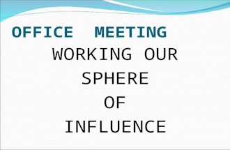 OFFICE MEETING WORKING OUR SPHERE OF INFLUENCE. S P H E R E IT’S ALL ABOUT ONE THING.. R E L A T I O N S H I P S.
