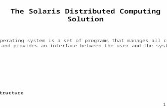1 The Solaris Distributed Computing Solution The operating system is a set of programs that manages all computer operations and provides an interface between.