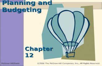 Chapter 12 Planning and Budgeting. 12-2 Learning Objectives 4.Develop production and cost budgets. 2.Understand the importance of people in the budgeting.