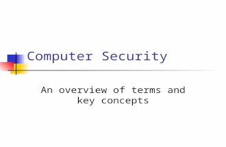 Computer Security An overview of terms and key concepts.