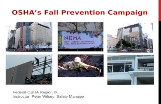 Federal OSHA Region IX Instructor: Peter Wilsey, Safety Manager OSHA’s Fall Prevention Campaign.