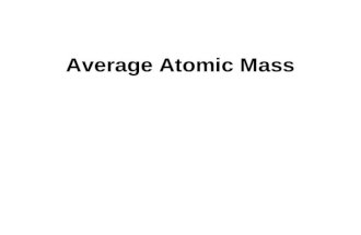 Average Atomic Mass. carbon atom (12 amu) Measuring Atomic Mass Unit is the Atomic Mass Unit (amu) One twelfth the mass of a carbon-12 atom. Each isotope.