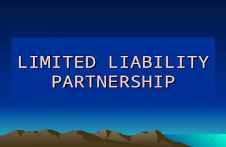 1 LIMITED LIABILITY PARTNERSHIP. 2 2. Prominent Drivers  Bhat Committee (1972), Naik Committee (1992)  Expert Committee on development of Small Sector.