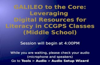 Session will begin at 4:00PM While you are waiting, please check your audio (microphone and speakers) Go to Tools > Audio > Audio Setup Wizard.