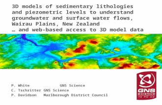 GNS Science P. WhiteGNS Science C. Tschritter GNS Science P. Davidson Marlborough District Council 3D models of sedimentary lithologies and piezometric.