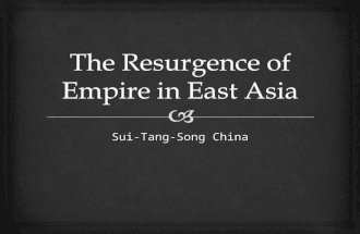 Sui-Tang-Song China.  Chinese Regionalism  220-589 (Post Han- Sui)  A time of political division, economic turmoil, and social conflict.  Regional.