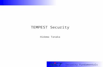 Security Fundamentals Group TEMPEST Security Hidema Tanaka.