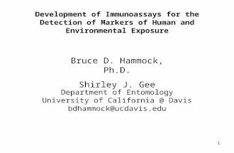1 Development of Immunoassays for the Detection of Markers of Human and Environmental Exposure Department of Entomology University of California @ Davis.