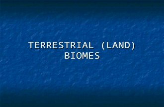 TERRESTRIAL (LAND) BIOMES. DEFINITIONS Abiotic Factors – nonliving factors that shape an ecosystem (Ex. Temperature, Precipitation & Soil Type) Abiotic.
