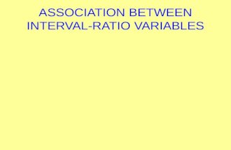 ASSOCIATION BETWEEN INTERVAL-RATIO VARIABLES. Scattergrams Allow quick identification of important features of relationship between interval-ratio variables.