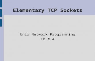 Elementary TCP Sockets Unix Network Programming Ch # 4.