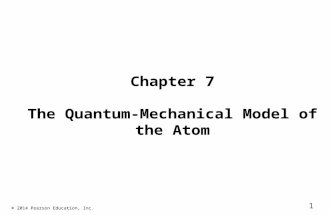Chapter 7 Lecture Chapter 7 The Quantum-Mechanical Model of the Atom © 2014 Pearson Education, Inc. 1.