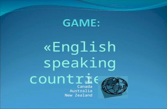 «English speaking countries» UK USA Canada Australia New Zealand.