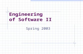 Engineering of Software II Spring 2003. Why Design Patterns? Problems The hard part about object-oriented design is decomposing a system into objects.