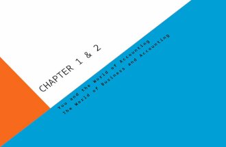 CHAPTER 1 & 2 You and the World of Accounting The World of Business and Accounting.