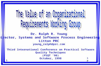 Lplp lplp 1 Dr. Ralph R. Young Director, Systems and Software Process Engineering Litton PRC young_ralph@prc.com Third International Conference on Practical.