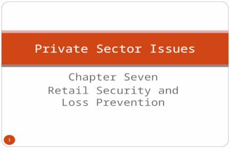 Chapter Seven Retail Security and Loss Prevention Private Sector Issues 1.