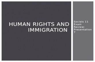Socials 11 Exam Review: Presentation 7 HUMAN RIGHTS AND IMMIGRATION.