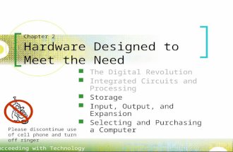 Succeeding with Technology Chapter 2 Hardware Designed to Meet the Need The Digital Revolution Integrated Circuits and Processing Storage Input, Output,