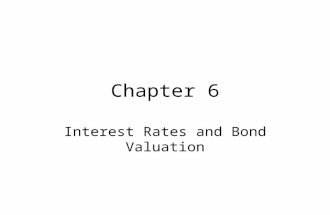 Chapter 6 Interest Rates and Bond Valuation. Bond Definitions Bond Par value (face value) Coupon rate Coupon payment Maturity date Yield or Yield to maturity.