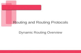 Routing and Routing Protocols Dynamic Routing Overview.