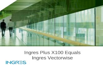Ingres Plus X100 Equals Ingres Vectorwise. Agenda  Why?  Introduction to Vectorwise  Groundwork  Vectorwise and OPF  Vectorwise and QEF.