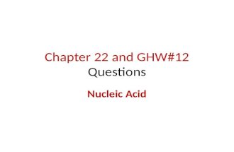 Chapter 22 and GHW#12 Questions Nucleic Acid. Nucleic acids A nucleic acid is a polymer in which the monomer units are nucleotides. There are two Types.