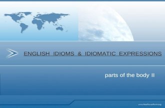 Parts of the body II ENGLISH IDIOMS & IDIOMATIC EXPRESSIONS.