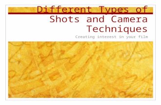 Different Types of Shots and Camera Techniques Creating interest in your film.