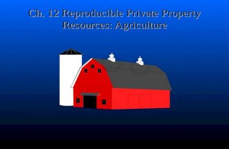 Ch. 12 Reproducible Private Property Resources: Agriculture.