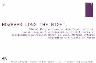 + Global Perspectives on the Impact of the Convention on the Elimination of All Forms of Discrimination Against Women on Legal Reform Efforts Regarding.