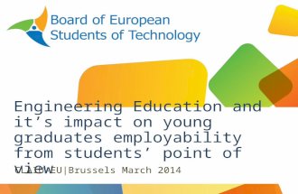 Engineering Education and it’s impact on young graduates employability from students’ point of view CLAIU-EU|Brussels March 2014.