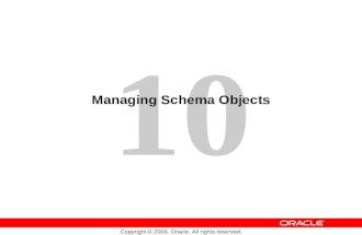 10 Copyright © 2006, Oracle. All rights reserved. Managing Schema Objects.