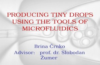 PRODUCING TINY DROPS USING THE TOOLS OF MICROFLUIDICS Brina Črnko Advisor: prof. dr. Slobodan Žumer.