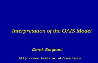 Interpretation of the OAIS Model Derek Sergeant