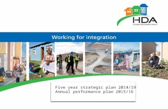 Title of Power Point presentation DATE Five year strategic plan 2014/19 Annual performance plan 2015/16.