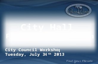 City Council Workshop Tuesday, July 30 th 2013. Current General Fund Budget Rent Expense$240,000 Interest Revenue$280,000 (CRA Loan) Rent Expense$240,000.