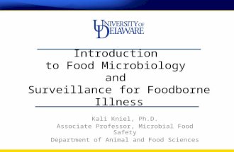 Introduction to Food Microbiology and Surveillance for Foodborne Illness Kali Kniel, Ph.D. Associate Professor, Microbial Food Safety Department of Animal.