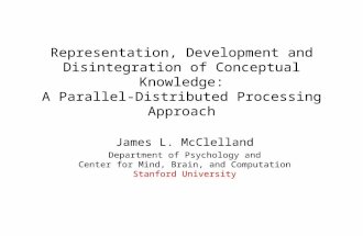 Representation, Development and Disintegration of Conceptual Knowledge: A Parallel-Distributed Processing Approach James L. McClelland Department of Psychology.