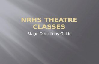 Stage Directions Guide. 1. Proscenium 2. Thrust 3. Arena or “Theatre in the Round”